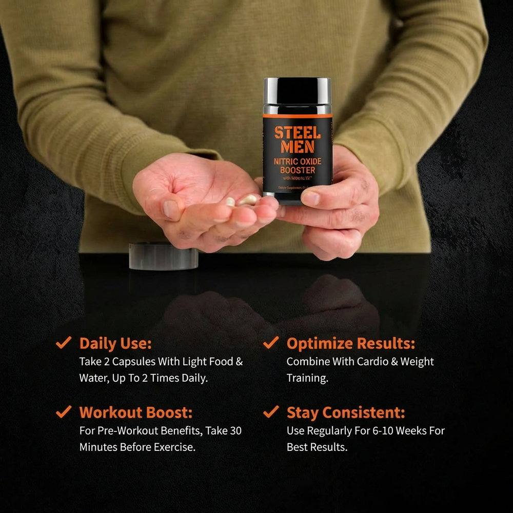 Steel Men Nitric Oxide Booster With Nitrolic 32™